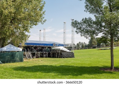 Stage At Outdoor Concert Venue On Green Hill