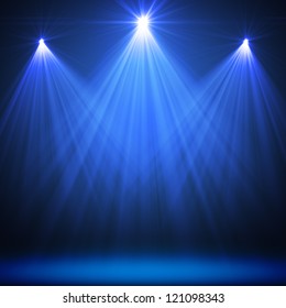 Stage Spot Lighting Over Blue Christmas Textured