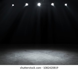 Stage Spotlight On Dark Background.