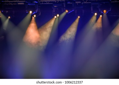 Stage Spotlights Hanging On Lighting Pipe Stock Photo 1006212337 ...