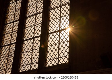 Stain Glass Window, Sunlight Shining Through