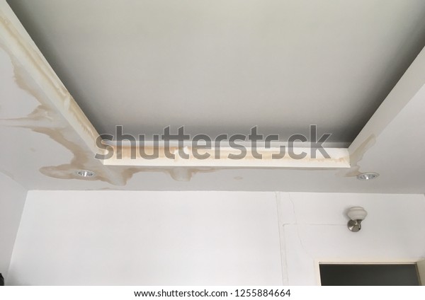 Stain On Ceiling Leaking Water Stock Photo Edit Now 1255884664