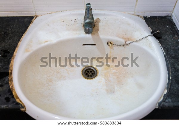 Stain On Old Dirty Sink Rusty Stock Photo Edit Now 580683604
