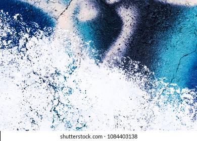 Stained concrete wall, beautiful, bright blue