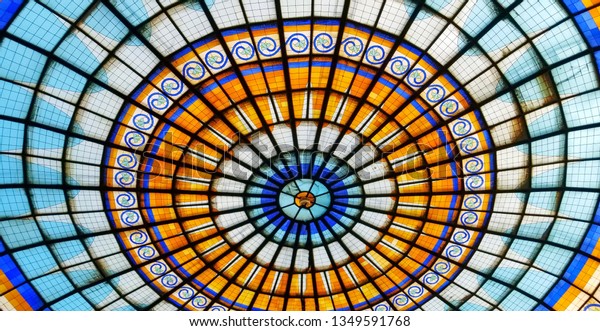 Stained Glass Dome Ceiling Sanctuary Church Stock Photo Edit Now