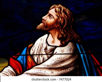 Stained Glass Jesus Praying