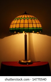 Stained Glass Lamp On A Table