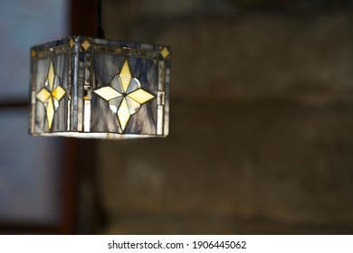 Stained Glass Lampshade Dark Background