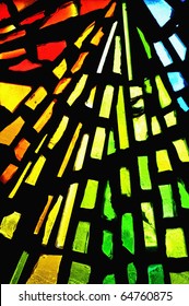 Stained Glass Showing Pattern And Colors