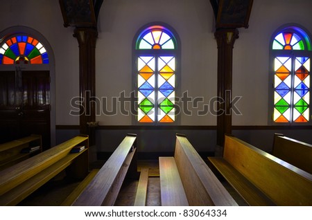 stained glass window in the church