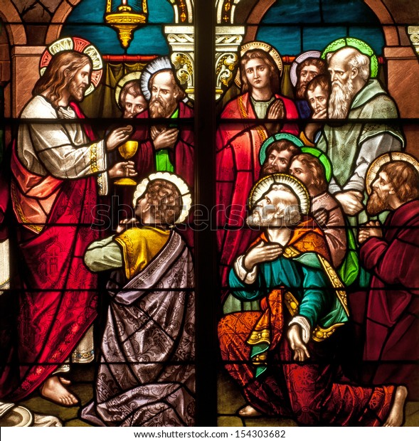 Stained Glass Window Depicting Bible Story Stock Photo (edit Now) 154303682