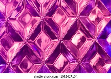 Stained glass window. Pink pattern background