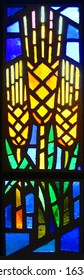 Stained Glass Window Representing Wheat