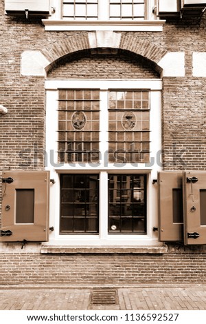 Similar – Image, Stock Photo Red wall with lattice window