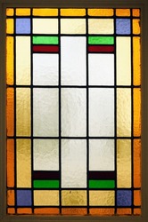 Stained Glass Window In Wood Frame