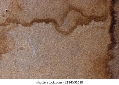 Stained Old Chipboard Texture. Rotten Wet Particle Board. Decayed Wood