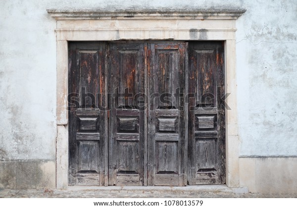 Stained Wooden Garage Door Abandoned Building Stock Photo Edit