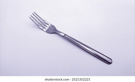 Stainles fork on the white background