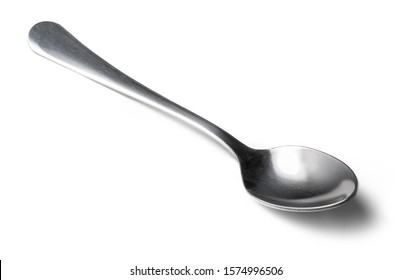 Stainless cutlery spoon isolated on white background
