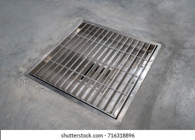 Stainless Grating Cover On Epoxy Floor Food Process Factory Warehouse Construction Site