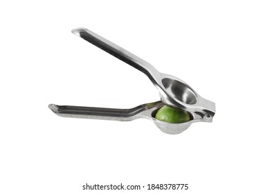 Stainless Lemon Squeezer Isolated On White Background