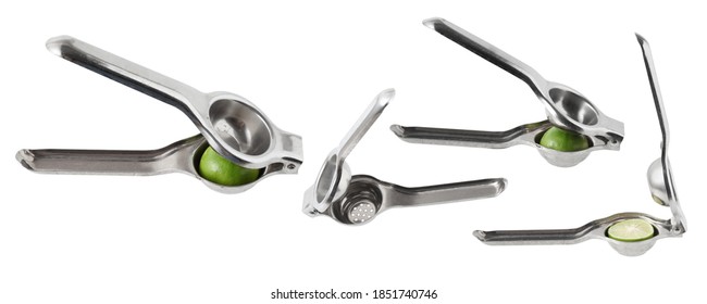 Stainless Lemon Squeezer Isolated On White Background