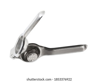 Stainless Lemon Squeezer Isolated On White Background