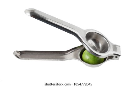 Stainless Lemon Squeezer Isolated On White Background