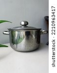 stainless  pot for cooking soup,  included in the kitchen utensils or cookingware