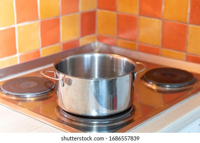 Stainless Pot On The Stove