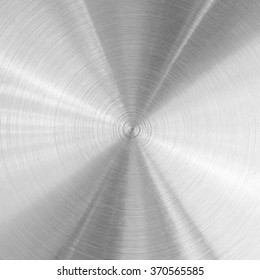 Stainless Steel Aluminum Circular Brushed Metal Texture Background Circle Shape Silver Color Photo Object Design