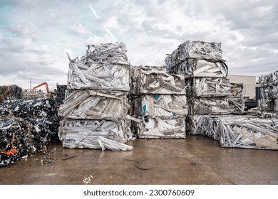 stainless steel and aluminum scrap for recycling at the scrap yard plant and hose  - Powered by Shutterstock