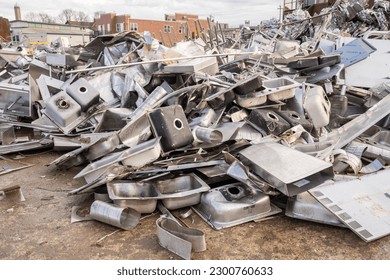 stainless steel and aluminum scrap for recycling at the scrap yard plant and hose  - Powered by Shutterstock