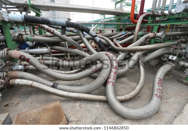 Stainless Steel Bands Oil lines used in large\
industrial plants.