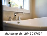 Stainless Steel Bathtub Faucet Closeup