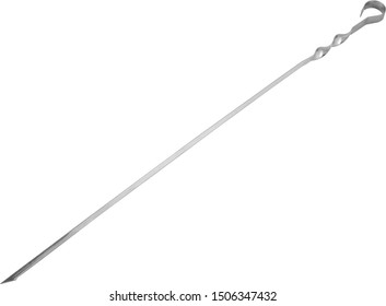 Stainless Steel BBQ Skewers Isolated On White