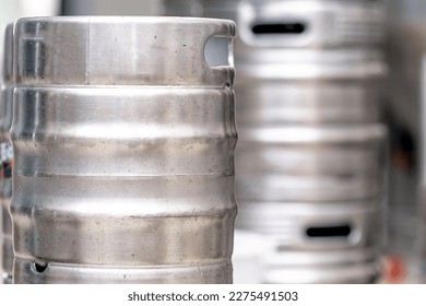 stainless steel beer barrel in the brewery - Powered by Shutterstock