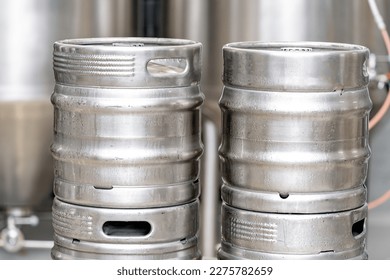 stainless steel beer barrel in the brewery - Powered by Shutterstock