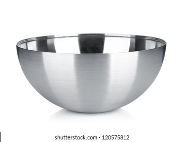 Stainless steel bowl. Isolated on white background - Powered by Shutterstock