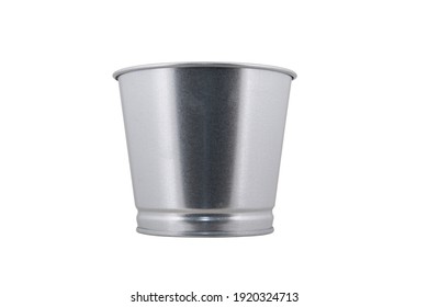 Stainless Steel Bucket - Gallon Isolated On White Background