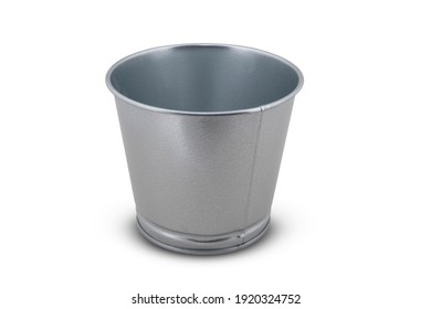 Stainless Steel Bucket - Gallon Isolated On White Background