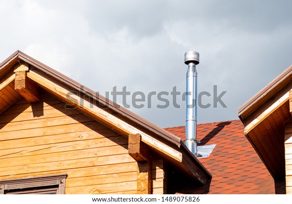 Stainless Steel Chimney Pipe On Roof Stock Photo Edit Now 1489075826