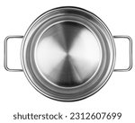 Stainless steel cooking pot, isolated on white background, clipping path, full depth of field