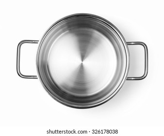 Stainless steel cooking pot  isolated over white background with clipping path - Shutterstock ID 326178038