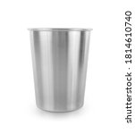 Stainless steel cup isolated on white background.