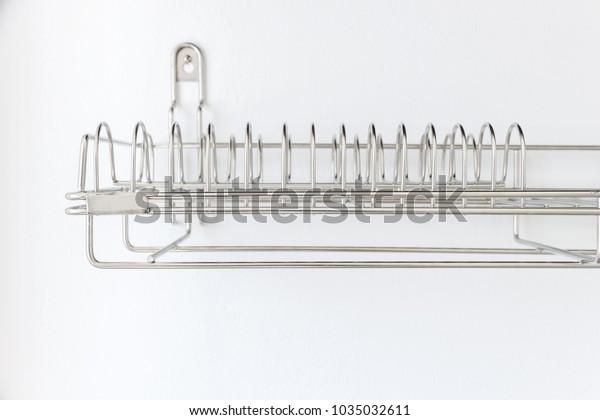 Stainless Steel Dish Rack On White Stock Photo Edit Now 1035032611