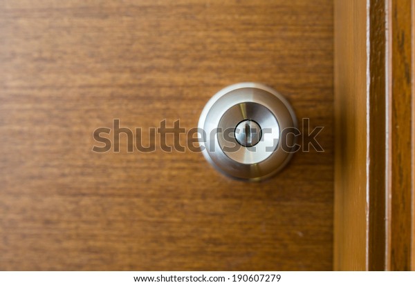 Stainless Steel Door Knob Key Hole Stock Photo Edit Now 190607279