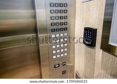 Stainless steel elevator panel push buttons