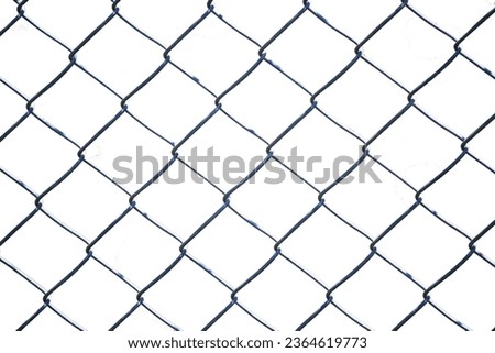 Stainless steel fencing wire. Garden wires are networks woven with steel cables. Terrace fence or railing isolated on white background. Safety equipment. Horizontal photo. No people, nobody.