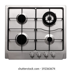 Stainless Steel Gas Hob Isolated On White 